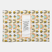 Muster für niedliche Hummeln und Regenbogen Geschirrtuch (Horizontal)