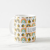 Muster für niedliche Hummeln und Regenbogen Kaffeetasse (Vorderseite Links)