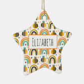 Muster für niedliche Hummeln und Regenbogen Keramik Ornament (Rechts)