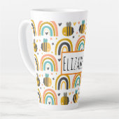 Muster für niedliche Hummeln und Regenbogen Milchtasse (Linke Ecke)