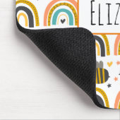 Muster für niedliche Hummeln und Regenbogen Mousepad (Ecke)