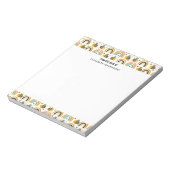 Muster für niedliche Hummeln und Regenbogen Notizblock (Rotiert)