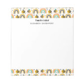 Muster für niedliche Hummeln und Regenbogen Notizblock (Vorderseite)