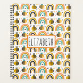 Muster für niedliche Hummeln und Regenbogen Planer (Vorderseite)