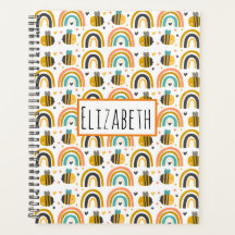 Muster für niedliche Hummeln und Regenbogen