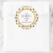 Muster für niedliche Hummeln und Regenbogen Runder Aufkleber (Tasche)