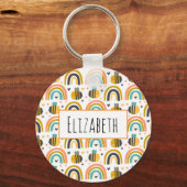 Muster für niedliche Hummeln und Regenbogen Schlüsselanhänger (Vorderseite)