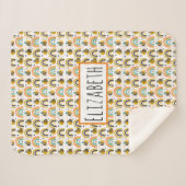 Muster für niedliche Hummeln und Regenbogen Sherpadecke (Vorderseite (Horizontal))