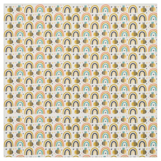 Muster für niedliche Hummeln und Regenbogen Stoff (Muster)