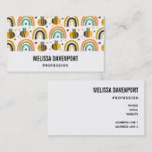 Muster für niedliche Hummeln und Regenbogen Visitenkarte (Vorne/Hinten)