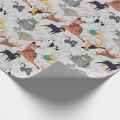 Muster für niedliche Hunde und Katzen Geschenkpapier (Ecke)