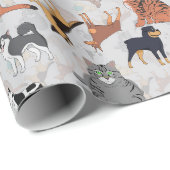 Muster für niedliche Hunde und Katzen Geschenkpapier (Rolleneckpunkt)