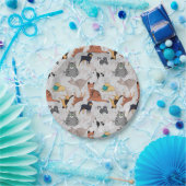 Muster für niedliche Hunde und Katzen Pappteller (Party)