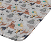 Muster für niedliche Hunde und Katzen Schneidebrett (Ecke)