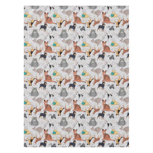 Muster für niedliche Hunde und Katzen Tischdecke (Vorderseite)