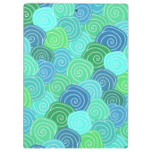 Muster für niedliche Individuelle Name Blaue grüne Klemmbrett (Rückseite)