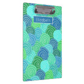 Muster für niedliche Individuelle Name Blaue grüne Klemmbrett (Rechts)