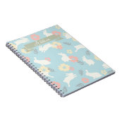 Muster für niedliche Kaninchen-Blume Notizblock (Rechte Seite)