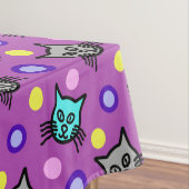 Muster für niedliche Katzen in Violett Kleine Tabl Tischdecke (Beispiel)