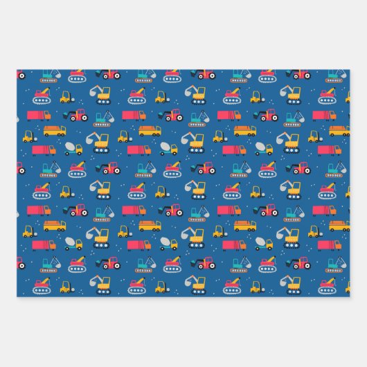 Muster für niedliche Konstruktionsbewegungen Geschenkpapier Set (Vorderseite 3)