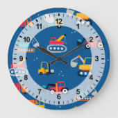 Muster für niedliche Konstruktionsbewegungen Große Wanduhr (Vorderseite)