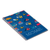 Muster für niedliche Konstruktionsbewegungen Notizblock (Rechte Seite)