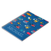 Muster für niedliche Konstruktionsbewegungen Notizblock (Linke Seite)