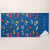 Muster für niedliche Konstruktionsbewegungen Strandtuch (Vorderseite)