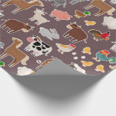 Muster für niedliche landwirtschaftliche Nutztiere Geschenkpapier (Ecke)