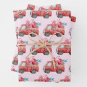 Muster für niedliche Liebe LKW-LKW-LKW für Herz un Geschenkpapier Set (Beispiel)