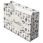 Muster für niedliche Musikereignisse Große Geschenktüte (Vorderseite Schrägansicht)