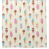 Muster für niedliche Pastelleis-Süßigkeiten Duschvorhang (Vorderseite)