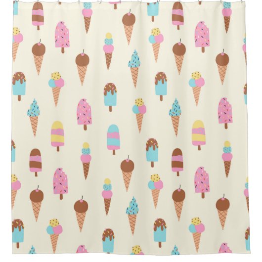Muster für niedliche Pastelleis-Süßigkeiten Duschvorhang (Vorderseite)