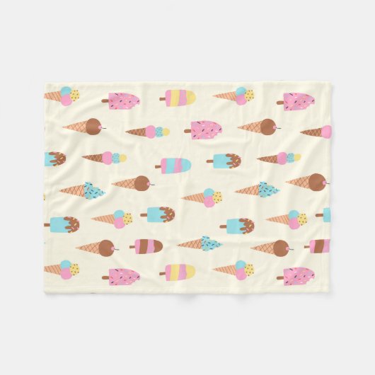 Muster für niedliche Pastelleis-Süßigkeiten Fleecedecke (Vorderseite (Horizontal))