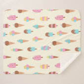 Muster für niedliche Pastelleis-Süßigkeiten Sherpadecke (Vorderseite (Horizontal))