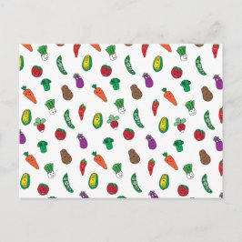 Muster für niedliche pflanzliche Lebensmittel Postkarte