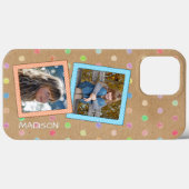 Muster für niedliche Punkte auf Imitate-Kraftpapie Case-Mate iPhone Hülle (Rückseite (Horizontal))