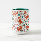 Muster für niedliche Retro-Blume Vogelarten und Ro Tasse (Zentrum)