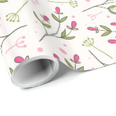 Muster für niedliche rosa Blume Geschenkpapier (Rolleneckpunkt)