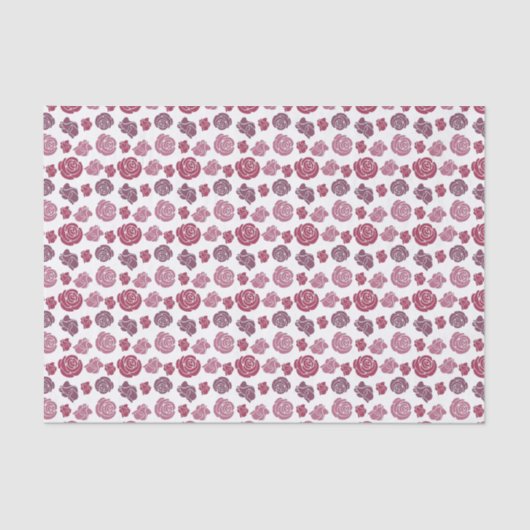 Muster für niedliche Rosa und Lila Rose Seidenpapier (Vorderseite)