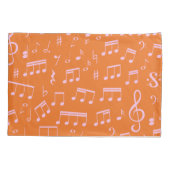 Muster für niedliche rosa und orange Musiknoten Kissenbezug (Rückseite-Links)