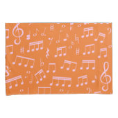 Muster für niedliche rosa und orange Musiknoten Kissenbezug (Vorderseite-Rechts)