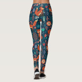 Muster für niedliche Rotfüchse und Blume Leggings (Rückseite)