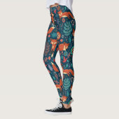 Muster für niedliche Rotfüchse und Blume Leggings (Links)