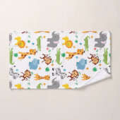 Muster für niedliche Safari-Tiere im Kinderzimmer Badhandtuch Set (Handtuch)