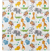 Muster für niedliche Safari-Tiere im Kinderzimmer Duschvorhang (Vorderseite)