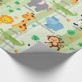 Muster für niedliche Safari-Tiere im Kinderzimmer Geschenkpapier (Ecke)