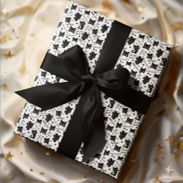 Muster für niedliche Schwarze Katzen und Redewendu Geschenkpapier