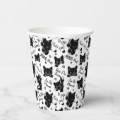 Muster für niedliche Schwarze Katzen und Redewendu Pappbecher (Rechts)