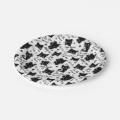 Muster für niedliche Schwarze Katzen und Redewendu Pappteller (Schrägansicht)